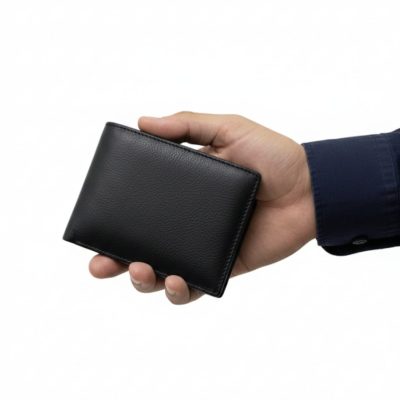 Derissa Deri Yan Model Deri Cüzdan Siyah